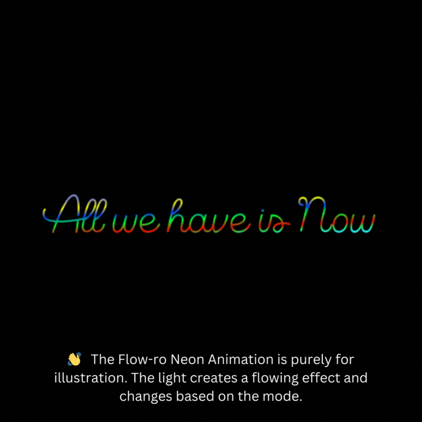 All we have is Now Flow-ro Neon Ambient Light Neon Sign with a flow