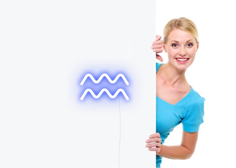 Aquarius Neon Sign | Zodiac Neon Signs