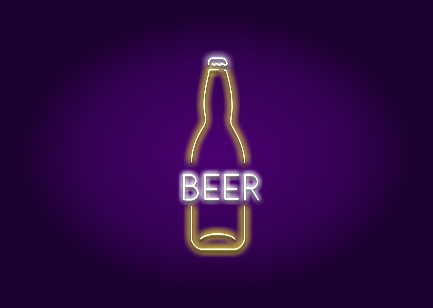 Beer Bottle Glow Neon Sign