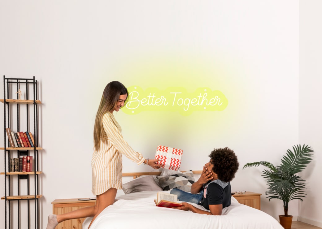 Better Together Yellow Living Room Neon Sign | OMG Neon