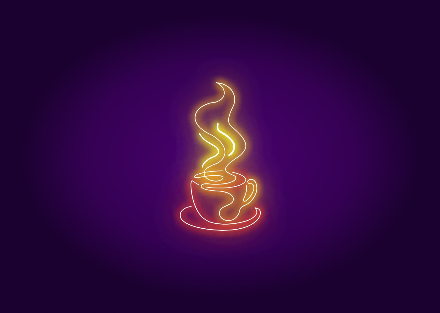 Coffee with Steam Neon Signs