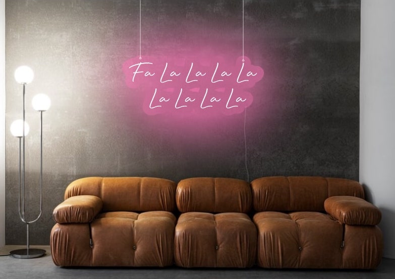 Fa La La La Christmas Neon Sign Pink