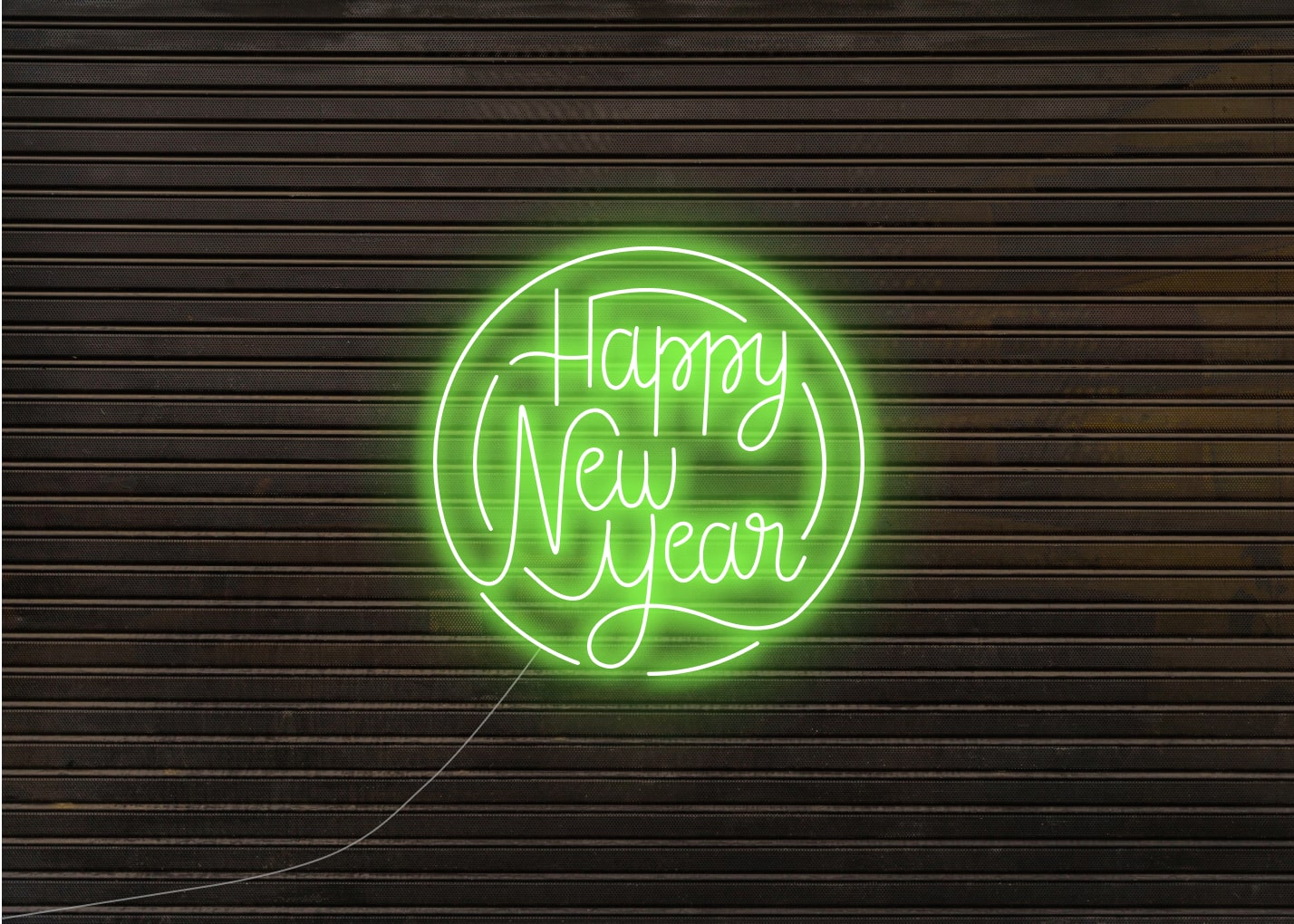 Happy New Year in Circle Neon Signs