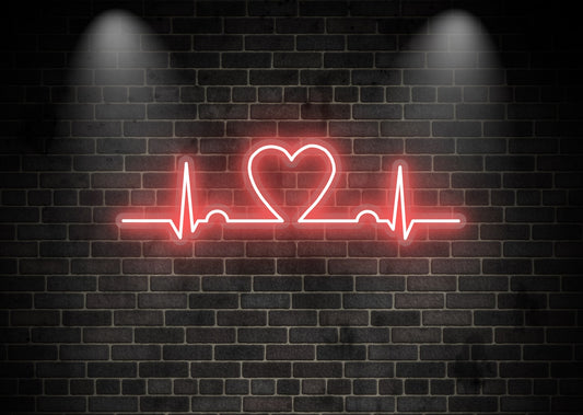 Heart Beat Bed Room Neon Sign | Custom Neon Signs | OMG Neon