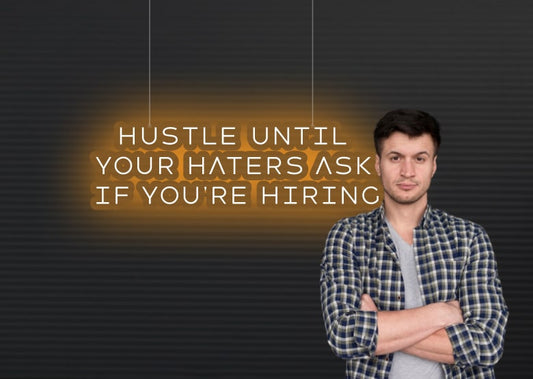 Hustleunityourhaters Red | Motivational Neon Signs | OMGNeon.com