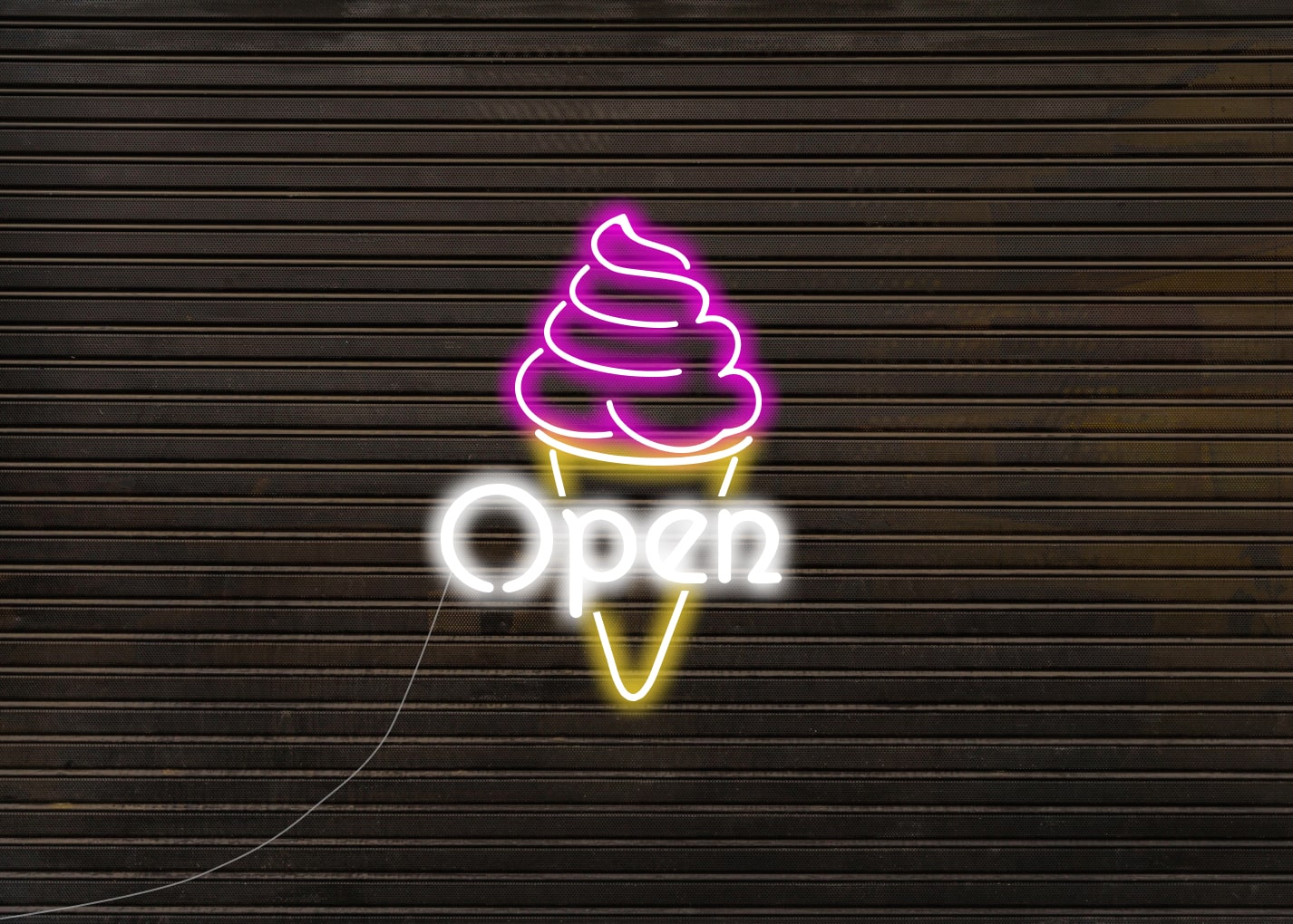 Icecream Shop Open Neon Signs