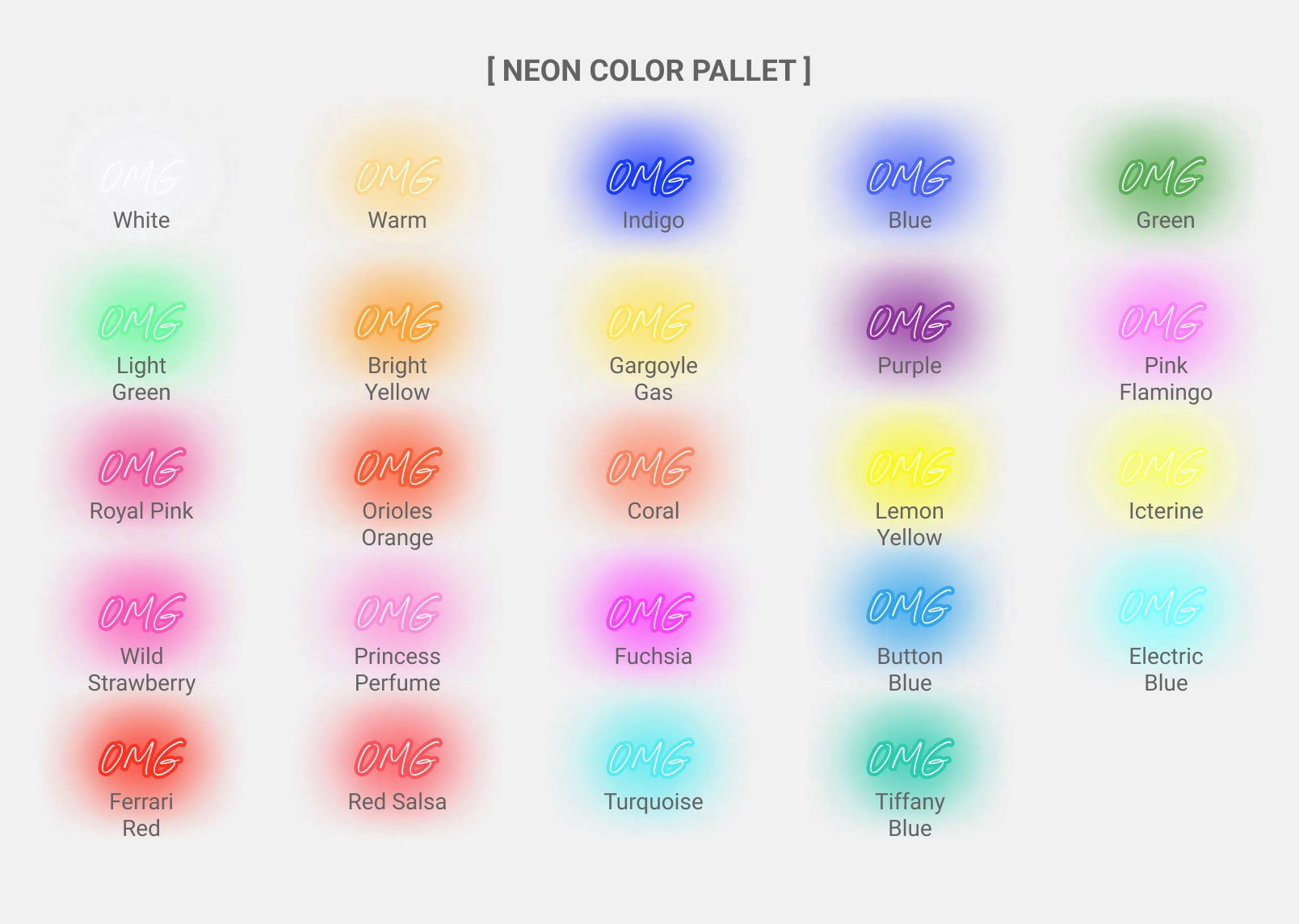 OMG Neon | Neon Sign Colors | Day View