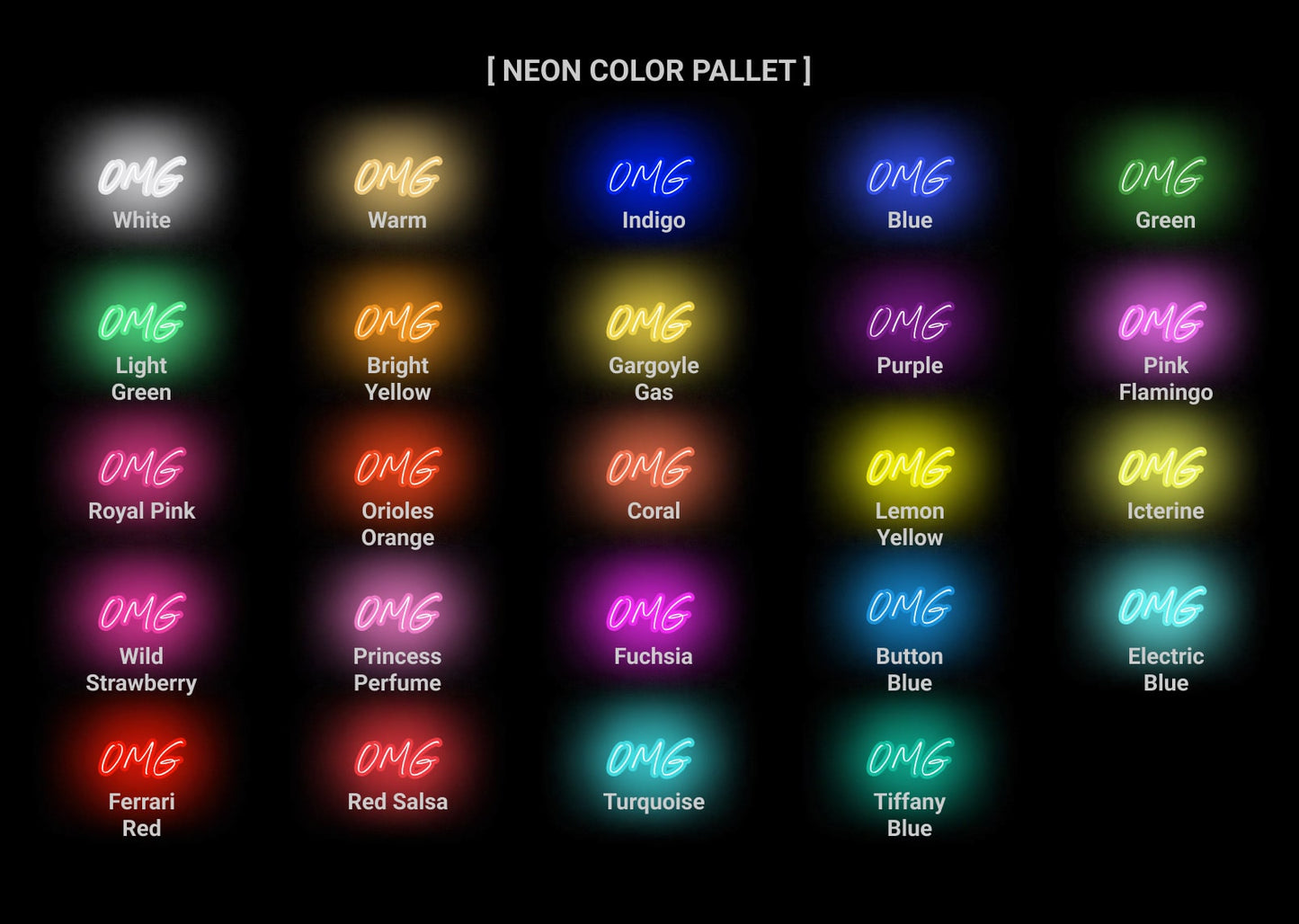 OMG Neon | Neon Sign Colors | Night View