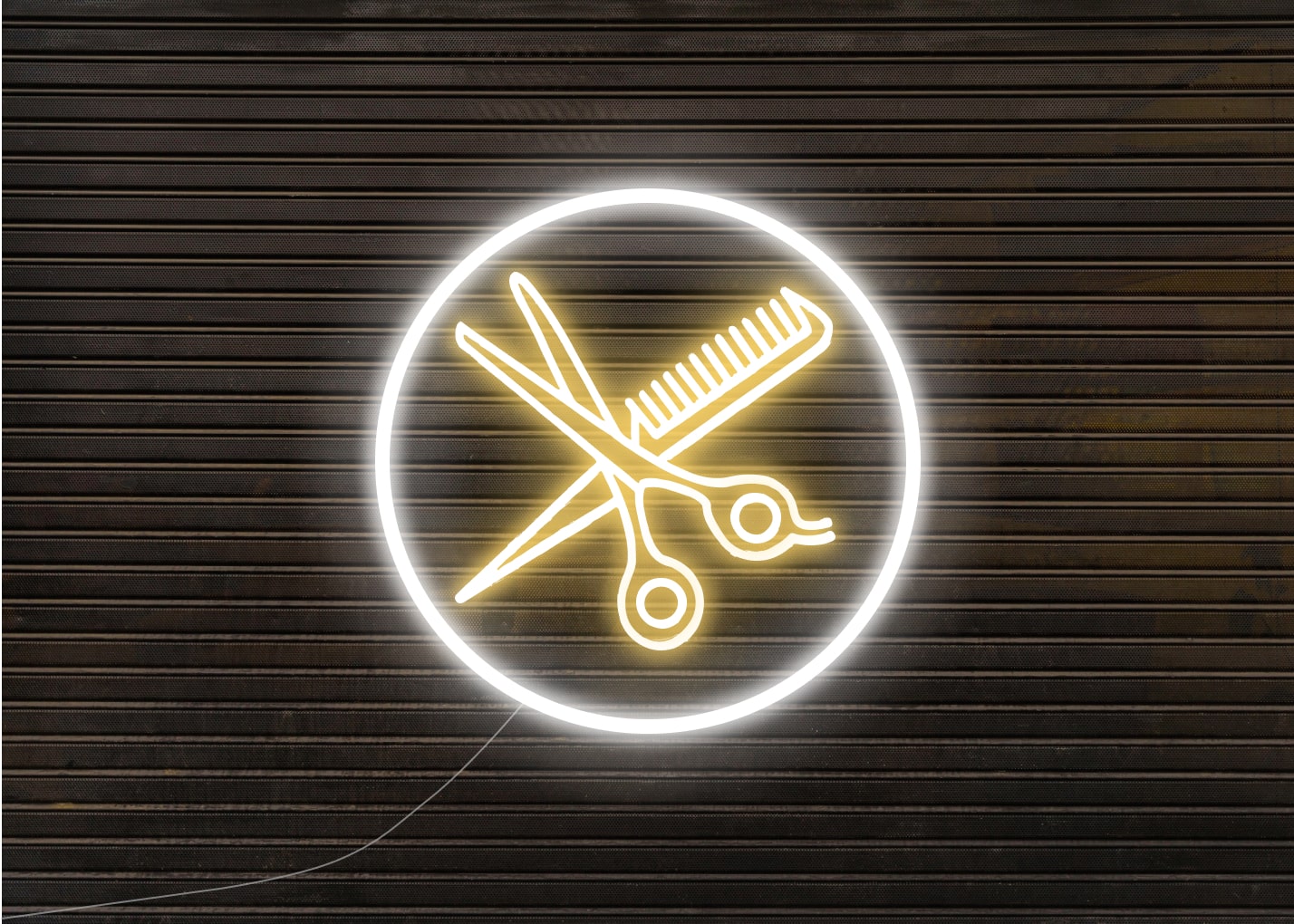 Salon Neon Signs with Comb