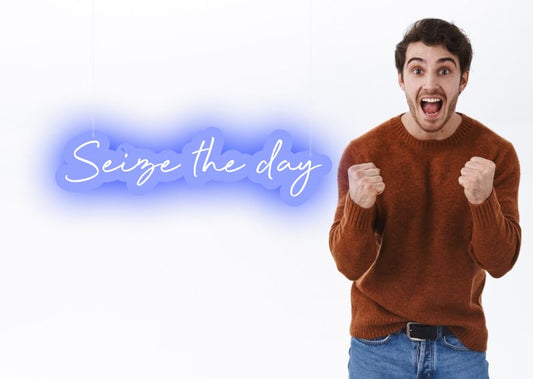 Siezetheday - Blue  | Blue Home Decor Neon Signs | Blue Inspirational Neon Signs | OMGNeon.com