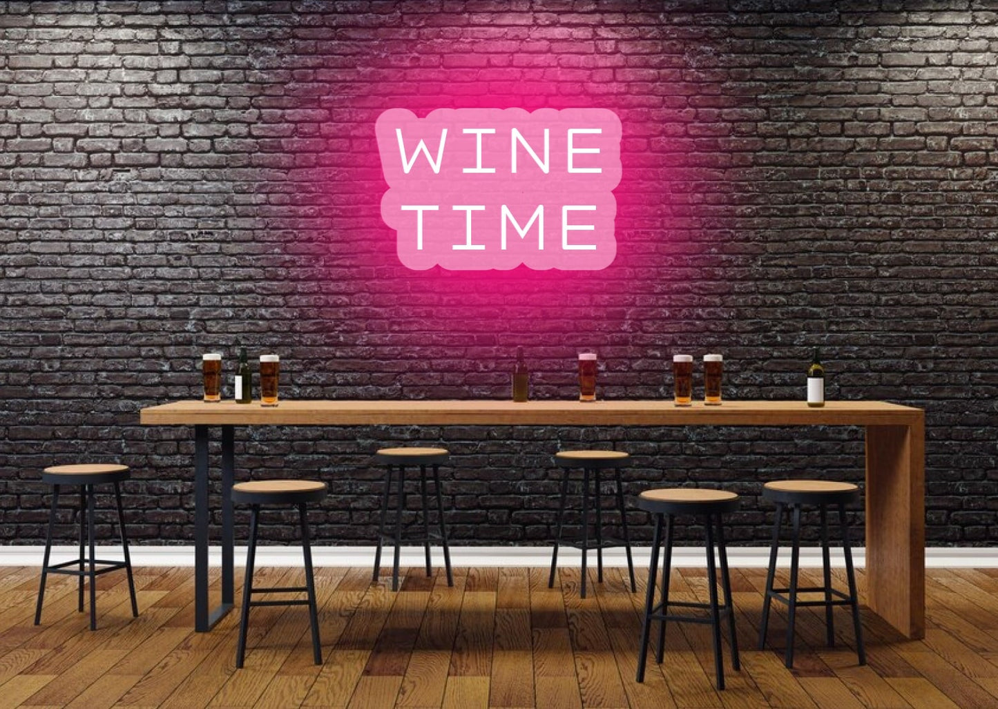 Wine Time Bar Neon Sign | OMG Neon