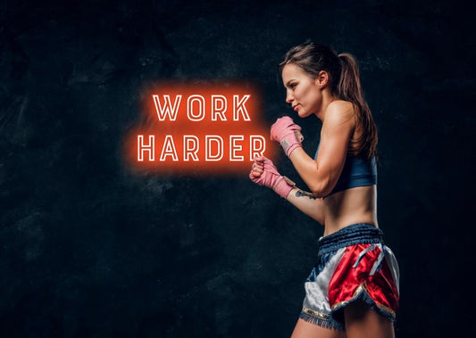 WORK HARDER - Neon Sign