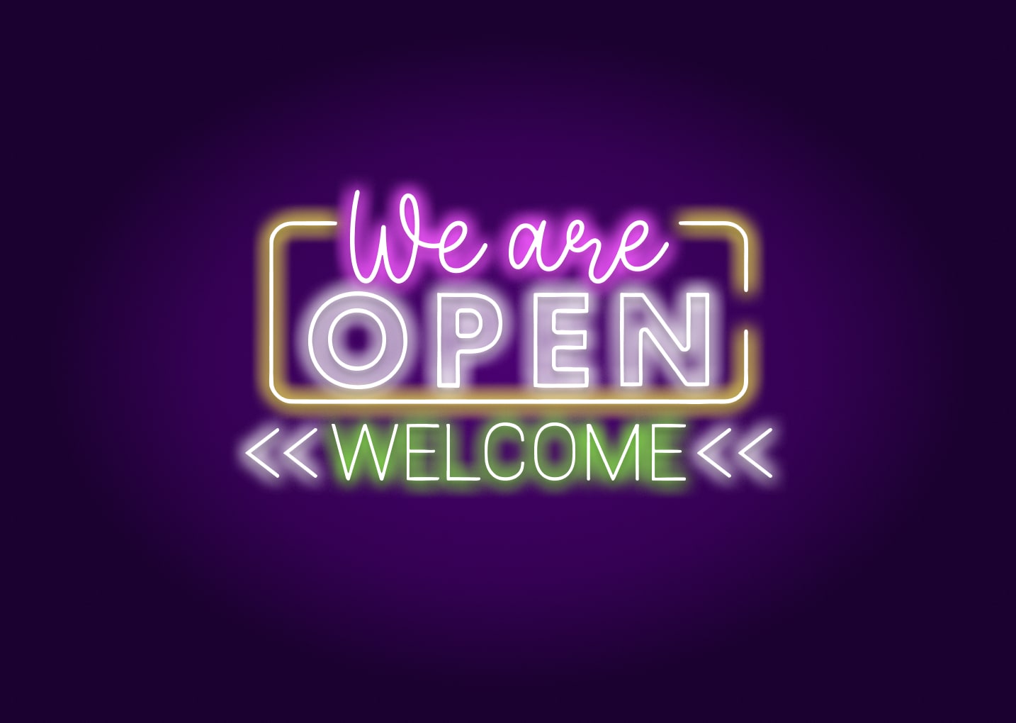 We are Open & Welcome Neon Signs