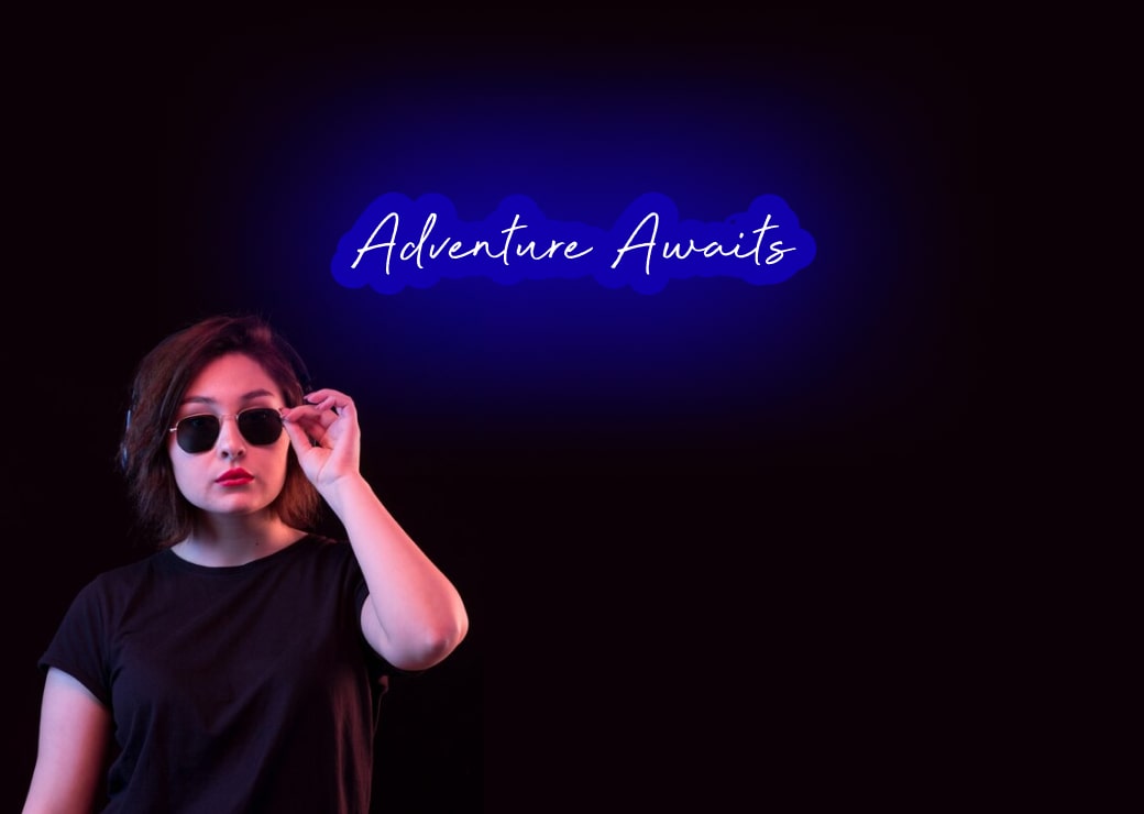 Adventure Awaits Blue Motivational Neon Sign | OMG Custom Neon Sign