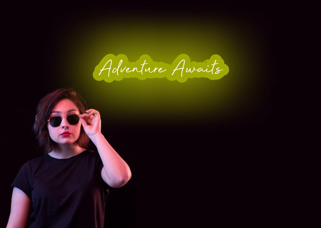 Adventure Awaits Green Motivational Neon Sign | OMG Custom Neon Sign