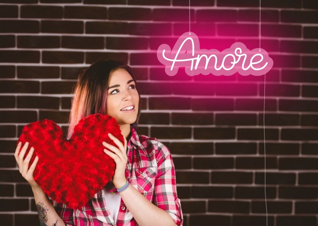Amore Neon Sign Pink | Love Neon Signs | OMGNeon.com