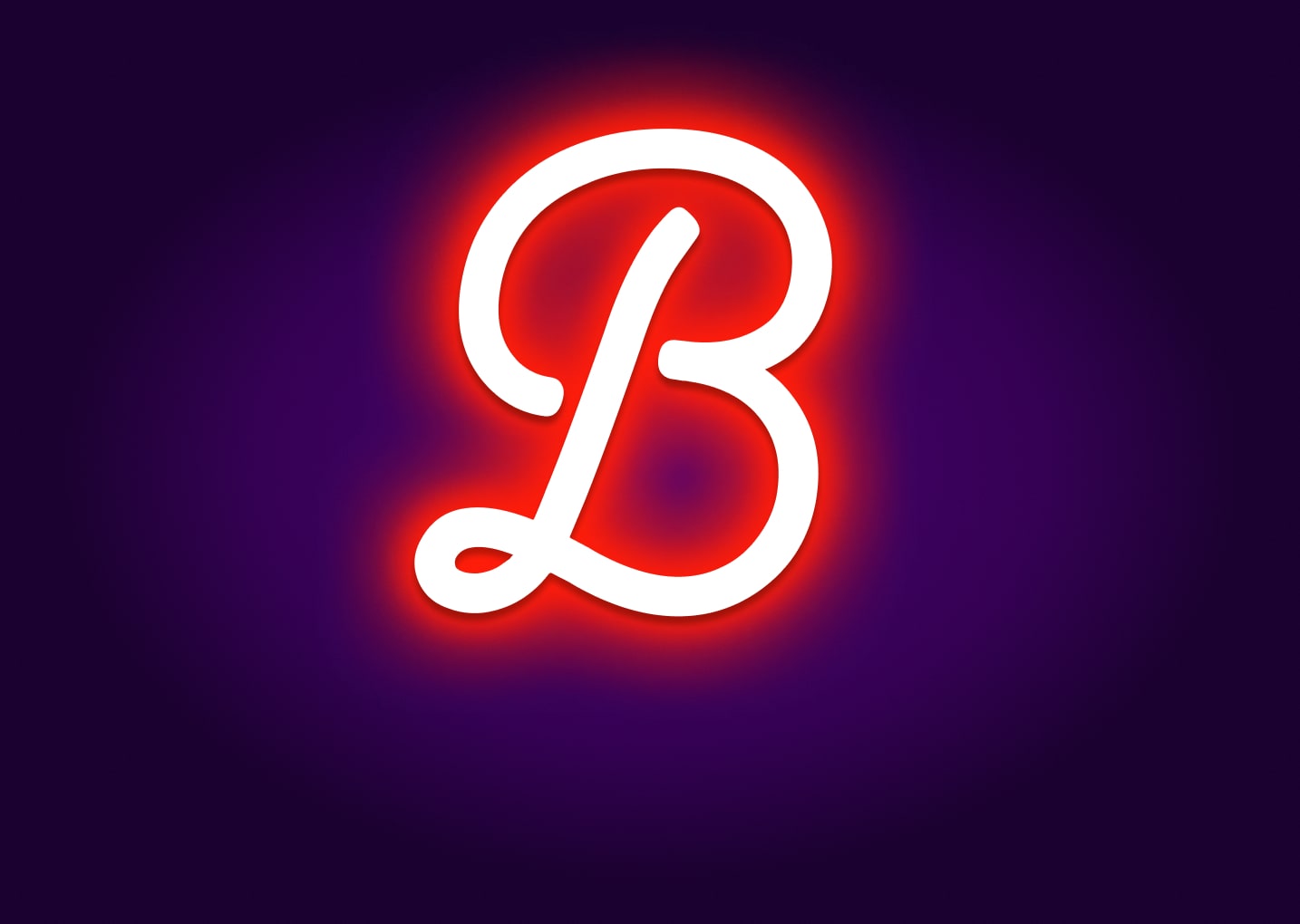 Name Initials B Neon Signs - Modern