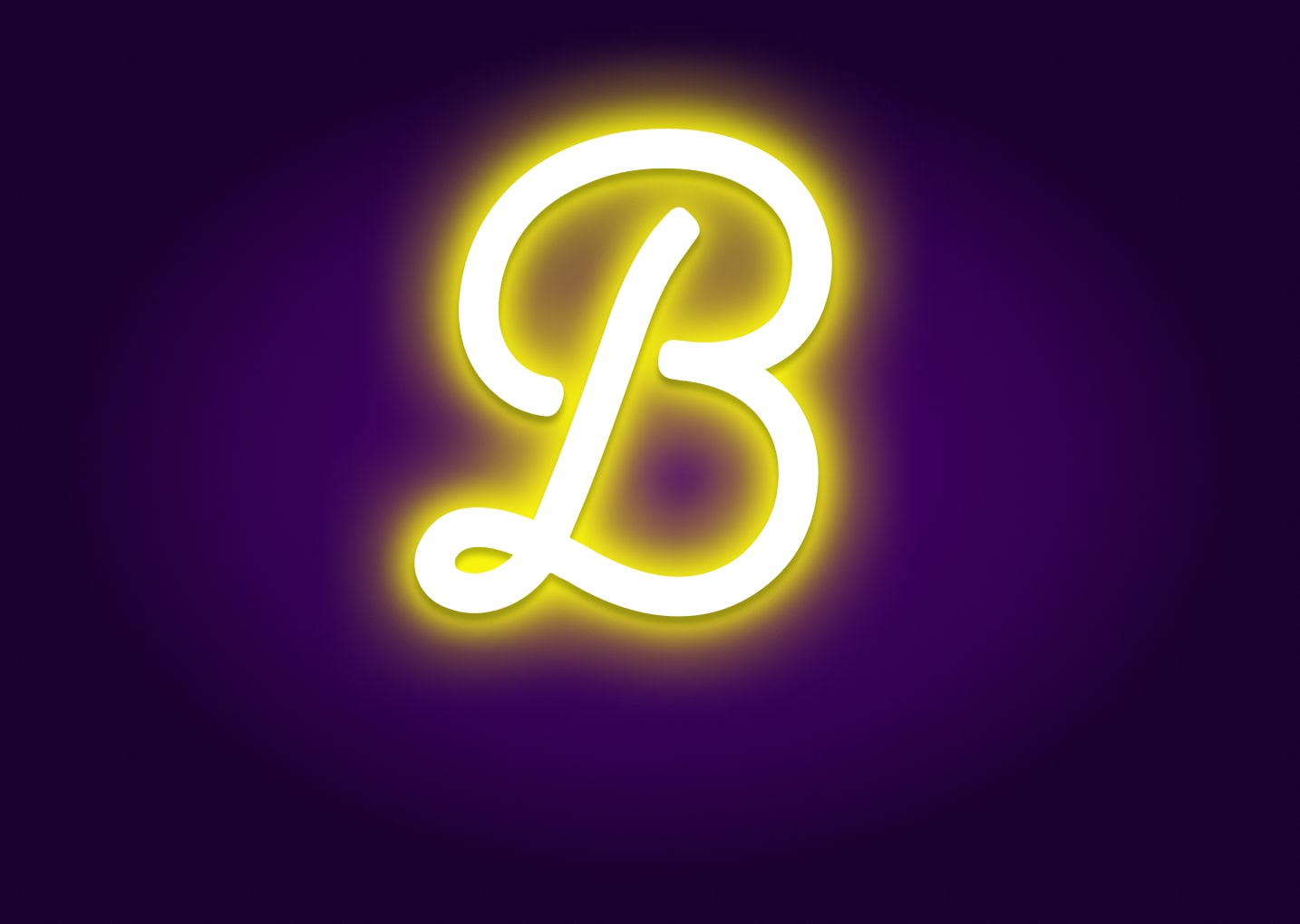 Name Initials B Neon Signs - Modern