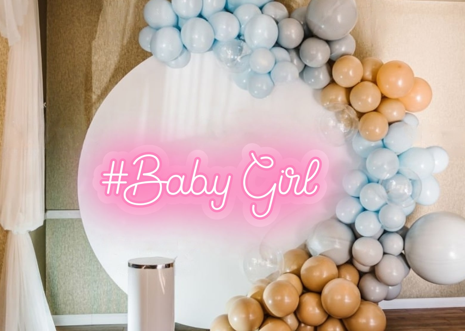 Its Baby Girl Neon Sign Pink Color | OMG Neon