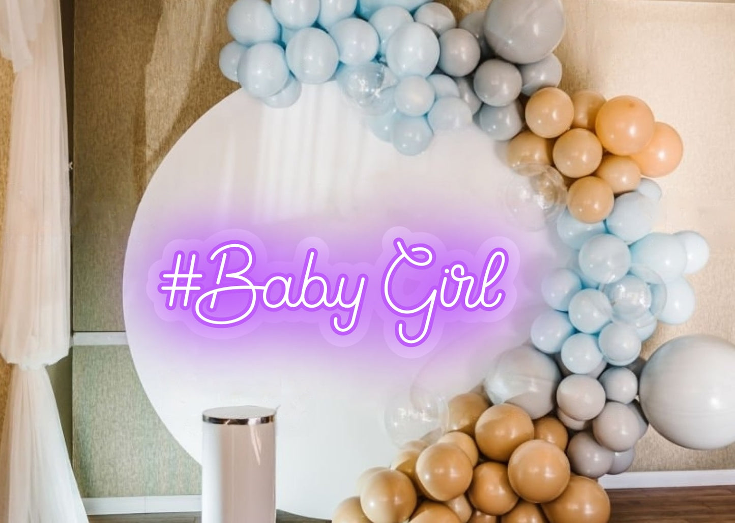 Its Baby Girl Neon Sign Purple Color | OMG Neon