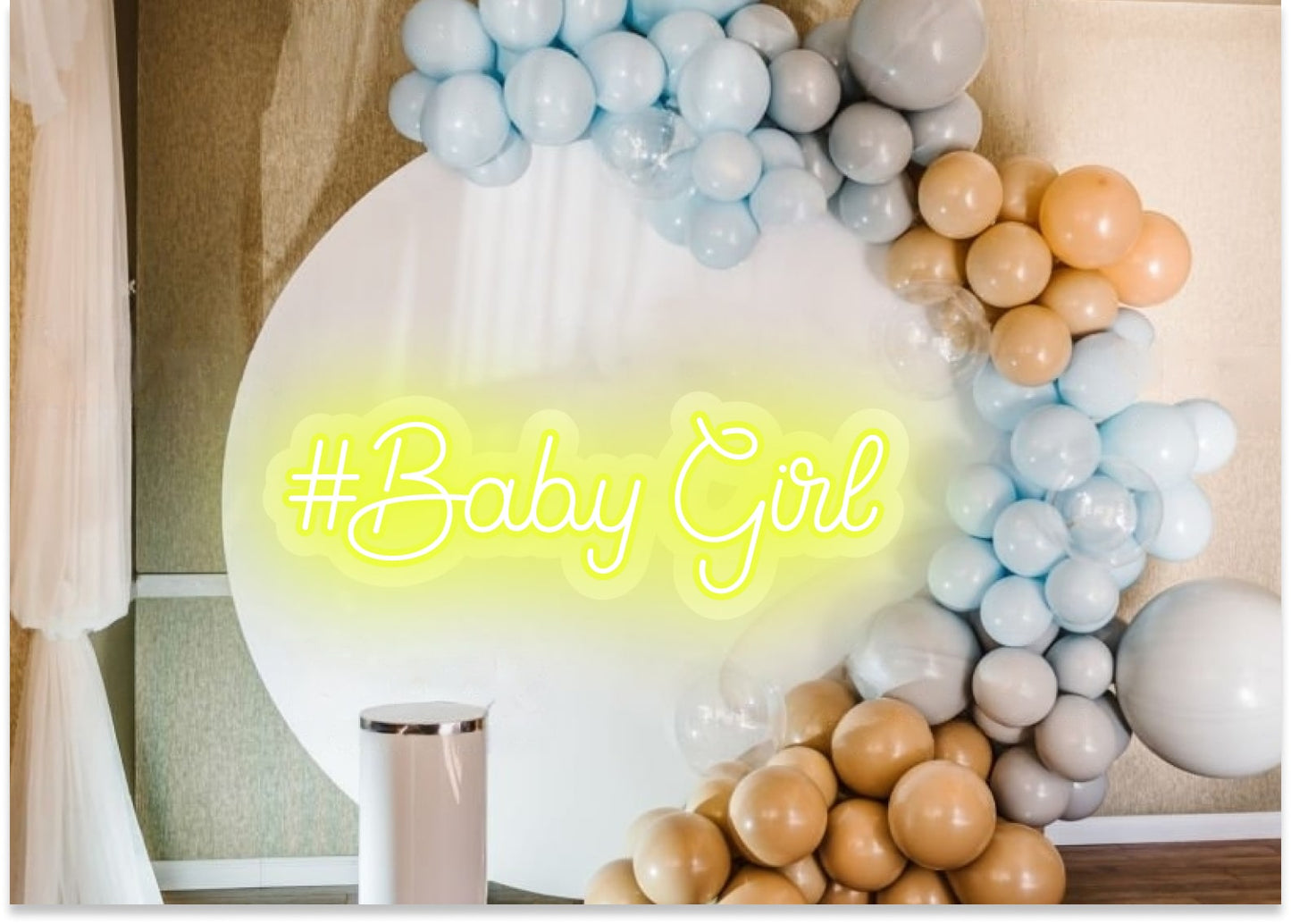 Its Baby Girl Neon Sign Yellow Color | OMG Neon