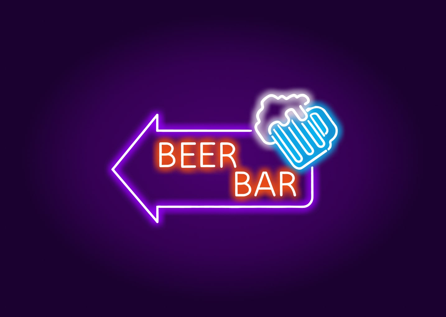 Beer Bar Direction Neon Signs