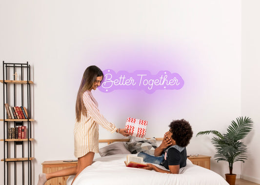 Better Together Yellow Love and Romance Neon Sign | OMG Neon