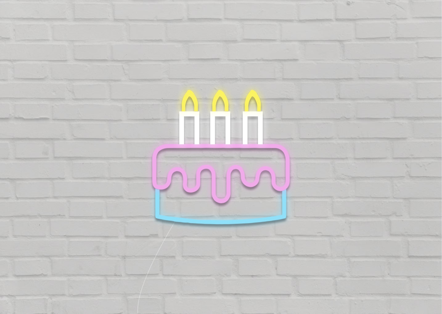 Birthday Cake & Candle Neon Signs
