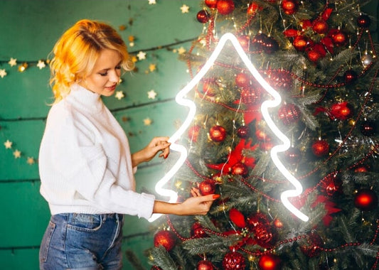 Christmas Tree Outline Neon Sign