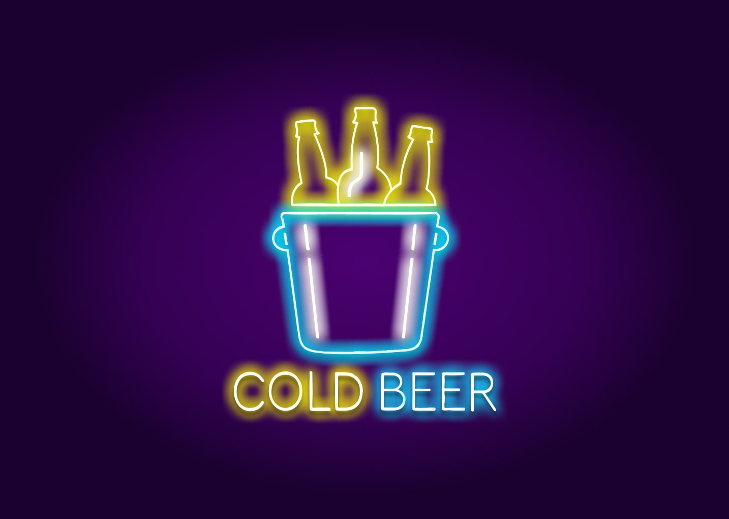 Cold Beer Bottles Neon Signs