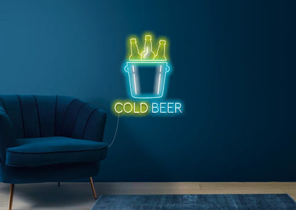 Cold Beer Bottles Neon Signs