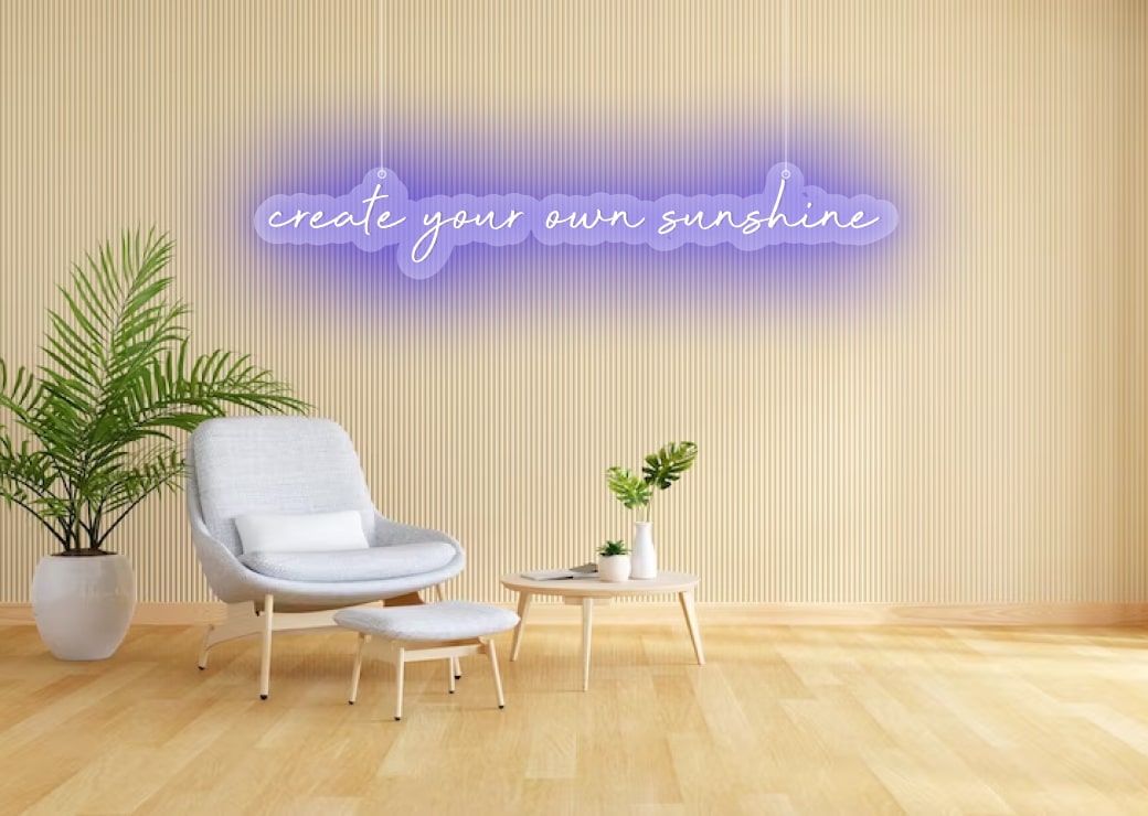 Create your own sunshine Purple Living Room Neon Sign | OMG Neon