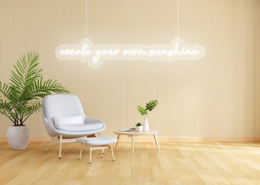 Create your own sunshine White Living Room Neon Sign | OMG Neon