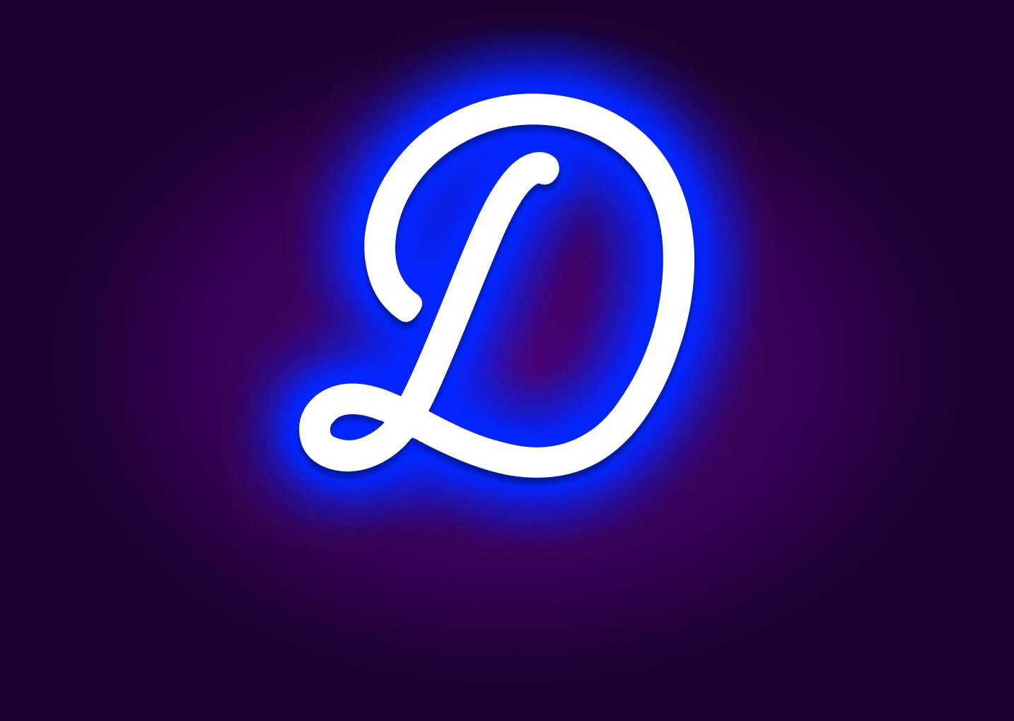 Name Initials D Neon Signs - Modern