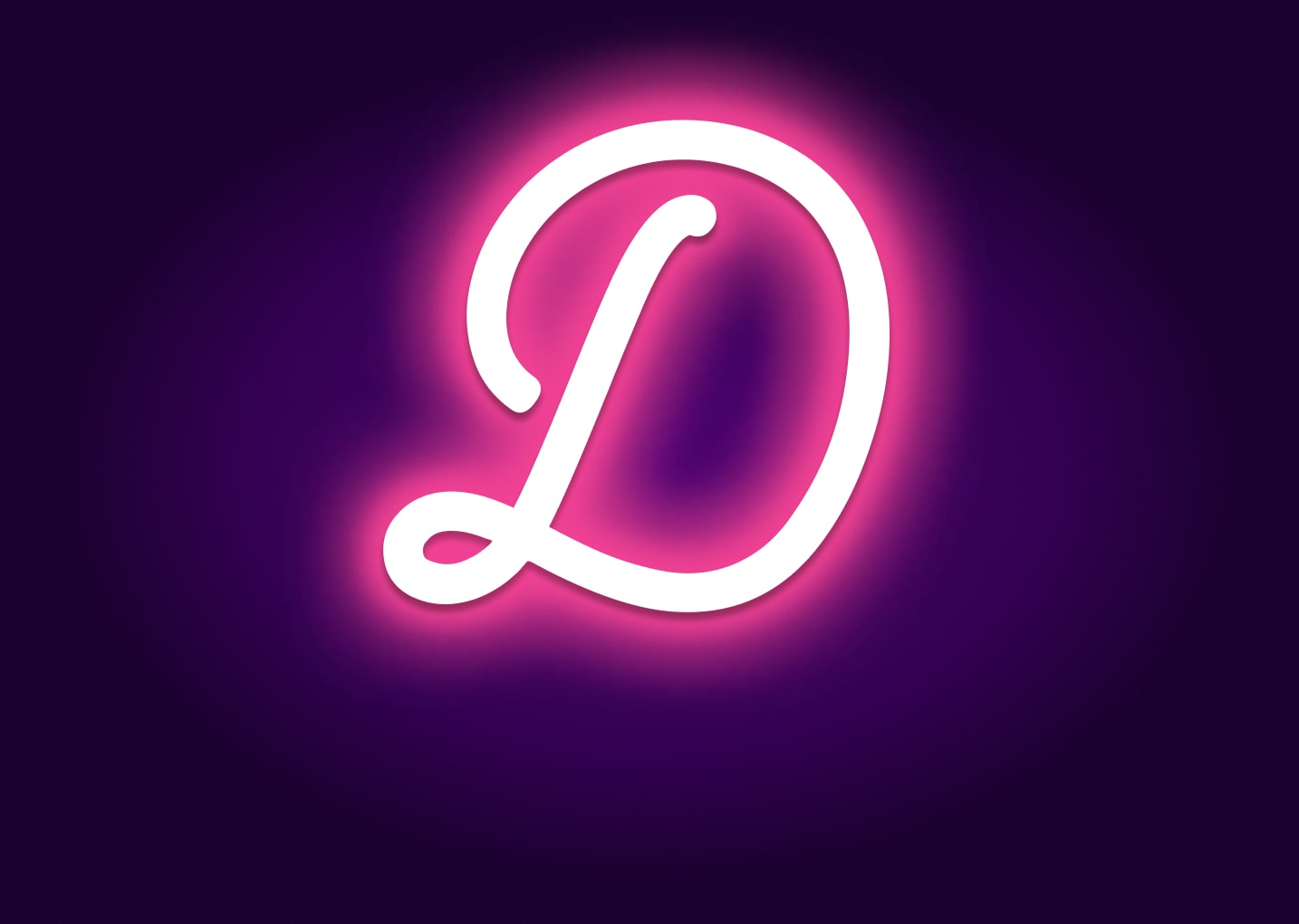 Name Initials D Neon Signs - Modern