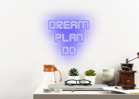 Dream Plan Do Purple Self Motivation Neon Sign | OMG Neon