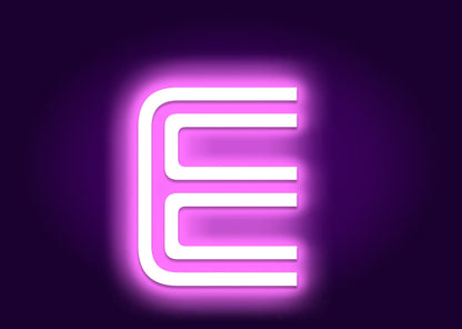 Name Initials E Neon Signs - Classic