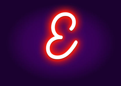 Name Initials E Neon Signs - Modern