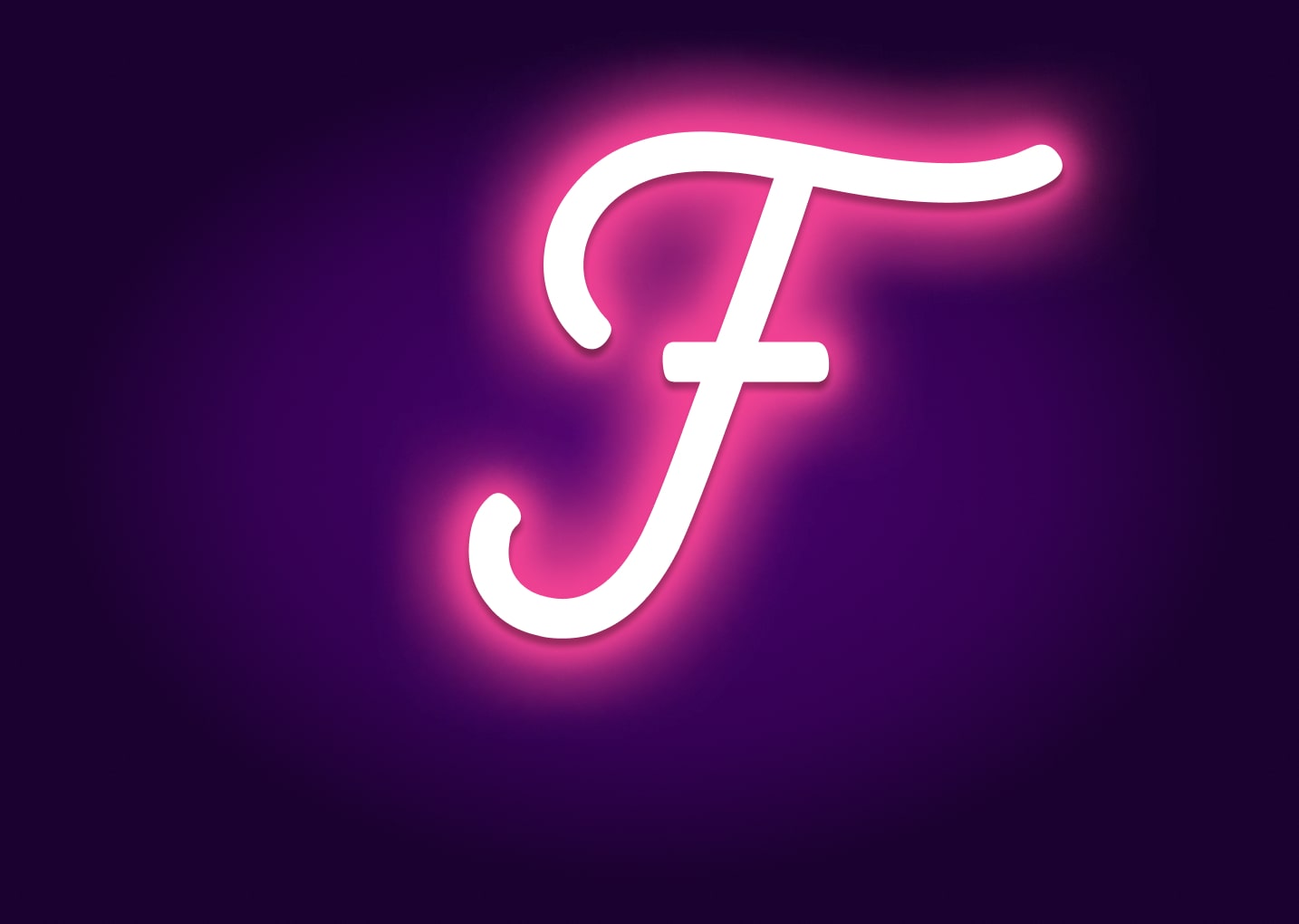 Name Initials F Neon Signs - Modern