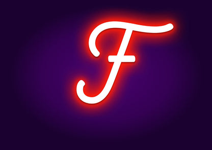 Name Initials F Neon Signs - Modern