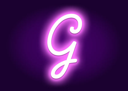 Name Initials G Neon Signs - Modern