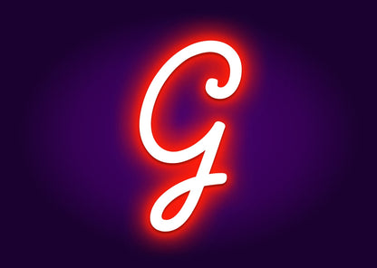 Name Initials G Neon Signs - Modern