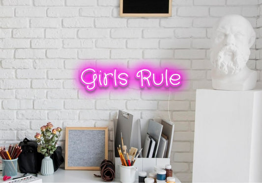 Girls Rule Neon Sign