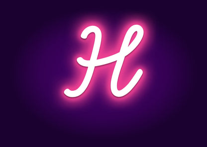 Name Initials H Neon Signs - Modern