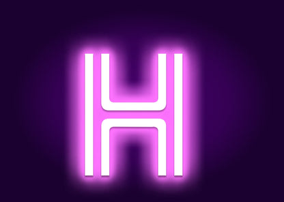 Name Initials H Neon Signs - Classic