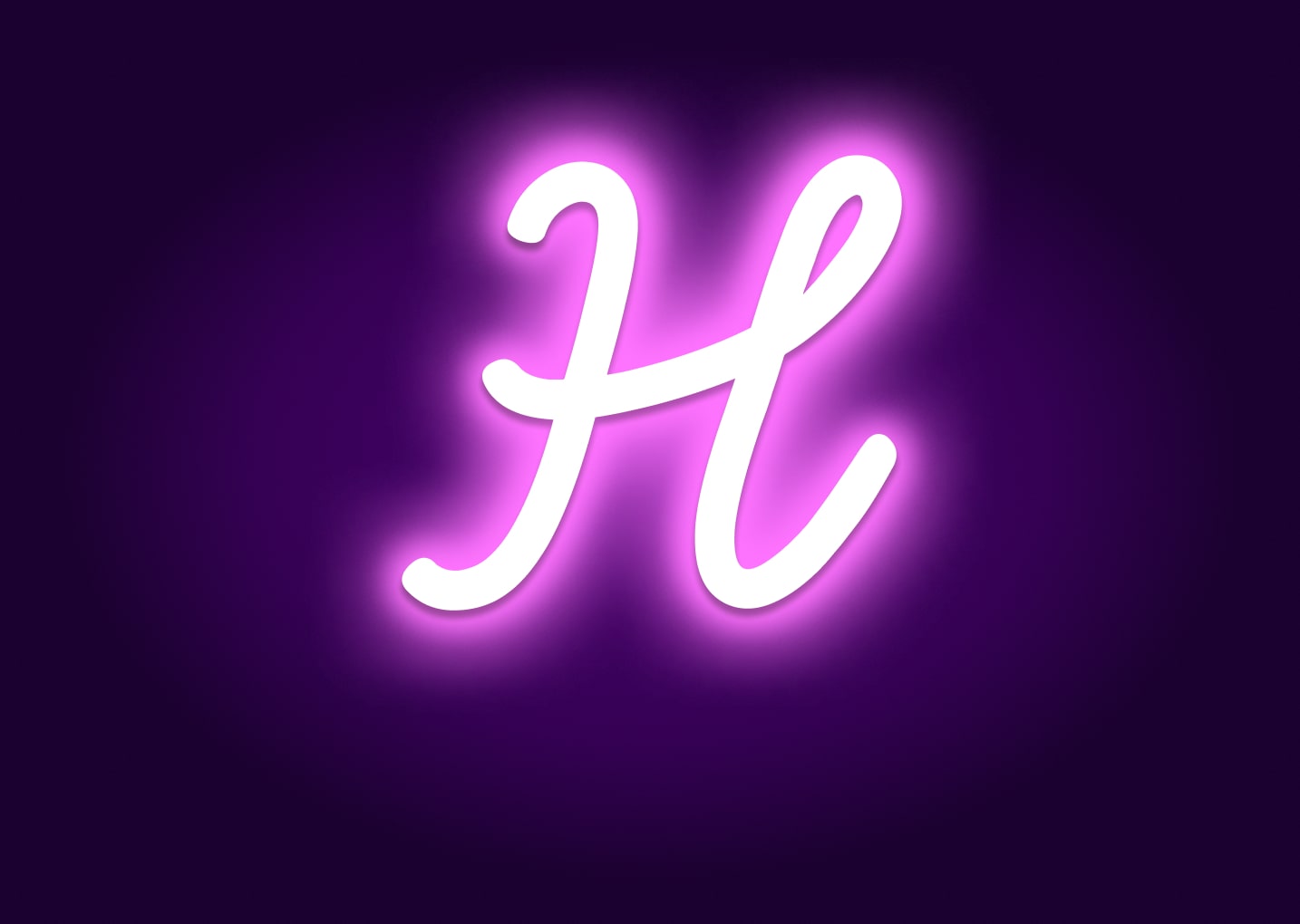 Name Initials H Neon Signs - Modern