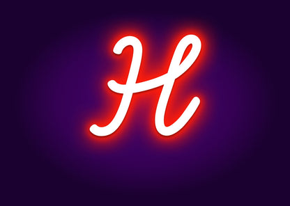 Name Initials H Neon Signs - Modern