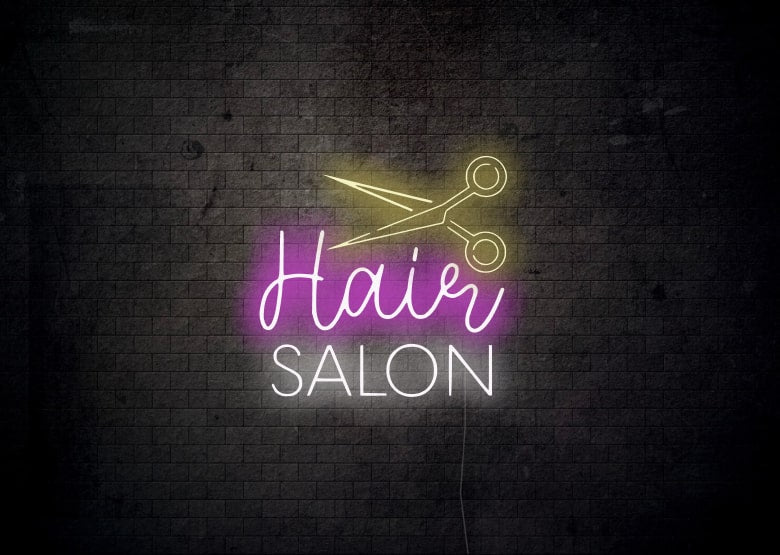 Hair Salon Neon Display Sign