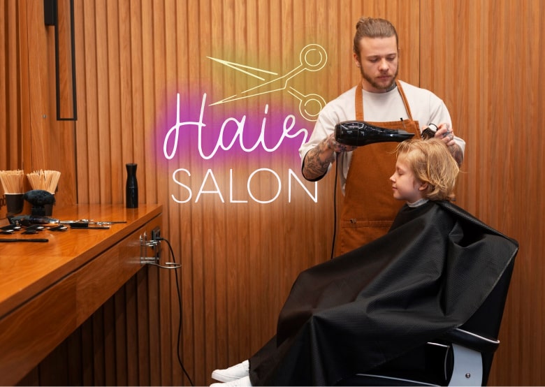 Hair Salon Neon Display Sign