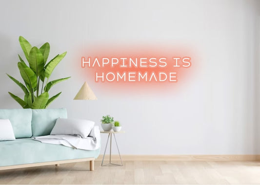 HappinessisHomemade - Red | Red Home Decor Neon Signs | Red Living Room Neon Signs | OMGNeon.com